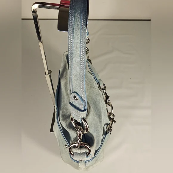 Extremely Rare Vintage Coach legant Light Blue Suede Shoulder Bag - Picture 4 of 13